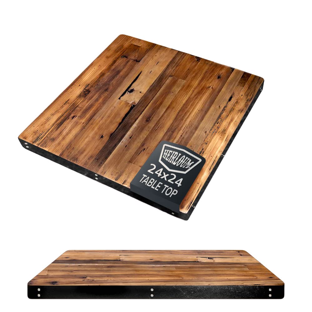 HEIRLOUM Reclaimed Wood Table Top - Rustic Recycled Wooden Piece Perfect for Signs, Kitchens, Dining and Coffee Table Tops (Recl