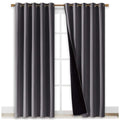 NICETOWN Grey Full Shade Curtain Panels, Pair of Energy Smart & Noise Blocking Out Blackout Drapes for Dining Room Window, Therm