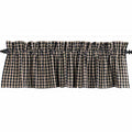 Heritage House Check Black and Nutmeg 72 x 15.5 Lined Cotton Valance by Raghu