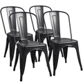 Furmax Metal Dining Chair Indoor-Outdoor Use Stackable Classic Trattoria Chair Chic Dining Bistro Cafe Side Metal Chairs Set of 