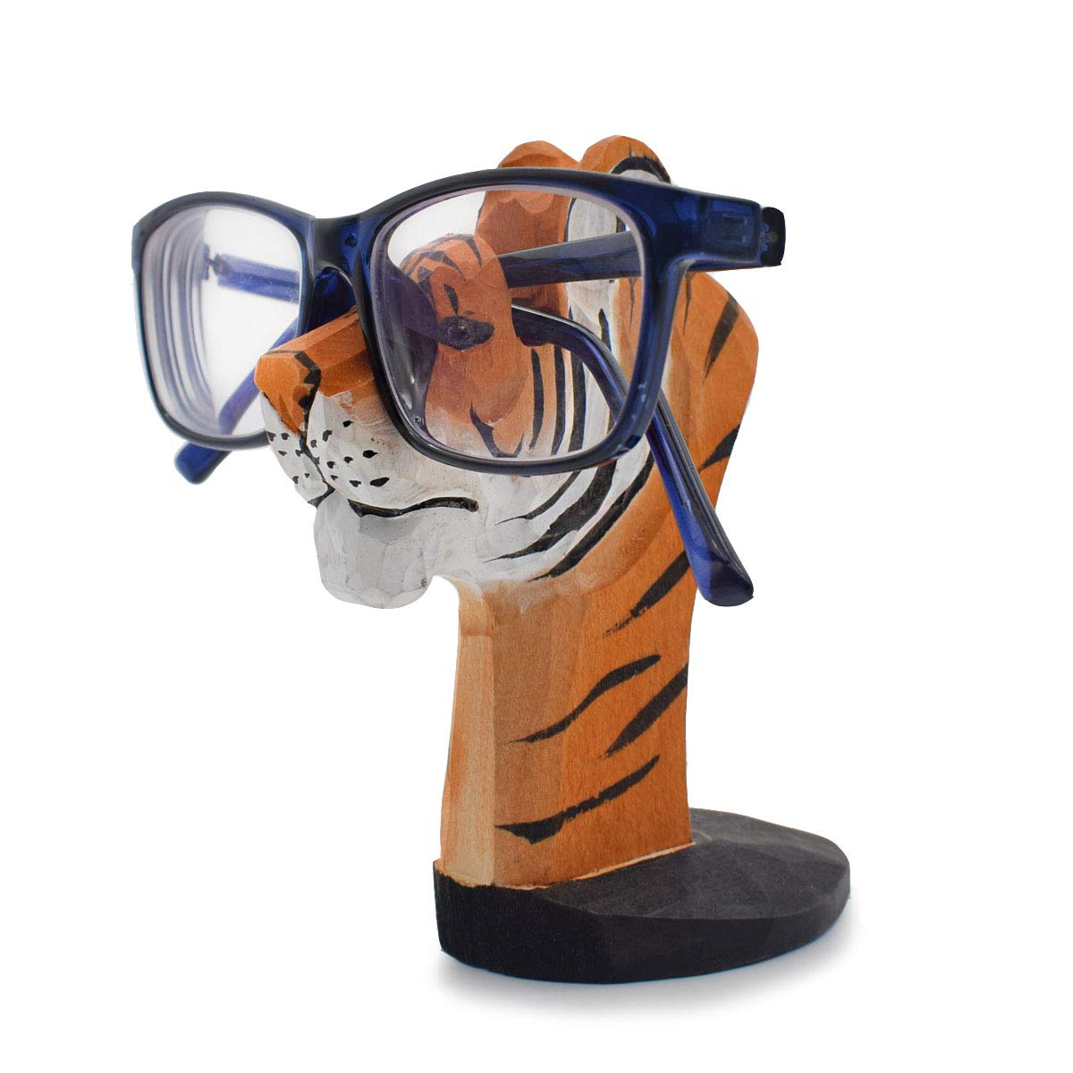 VIPbuy Handmade Wood Carving Eyeglasses Spectacle Holder Stand Sunglasses Display Rack Home Office Desk D  cor Gift (Tiger)