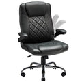 ZZW Executive Office Chair w/Flip-Up Arms Managerial Home Desk Chair w/Lumbar Support Adjustable PU Leather Ergonomic Computer C
