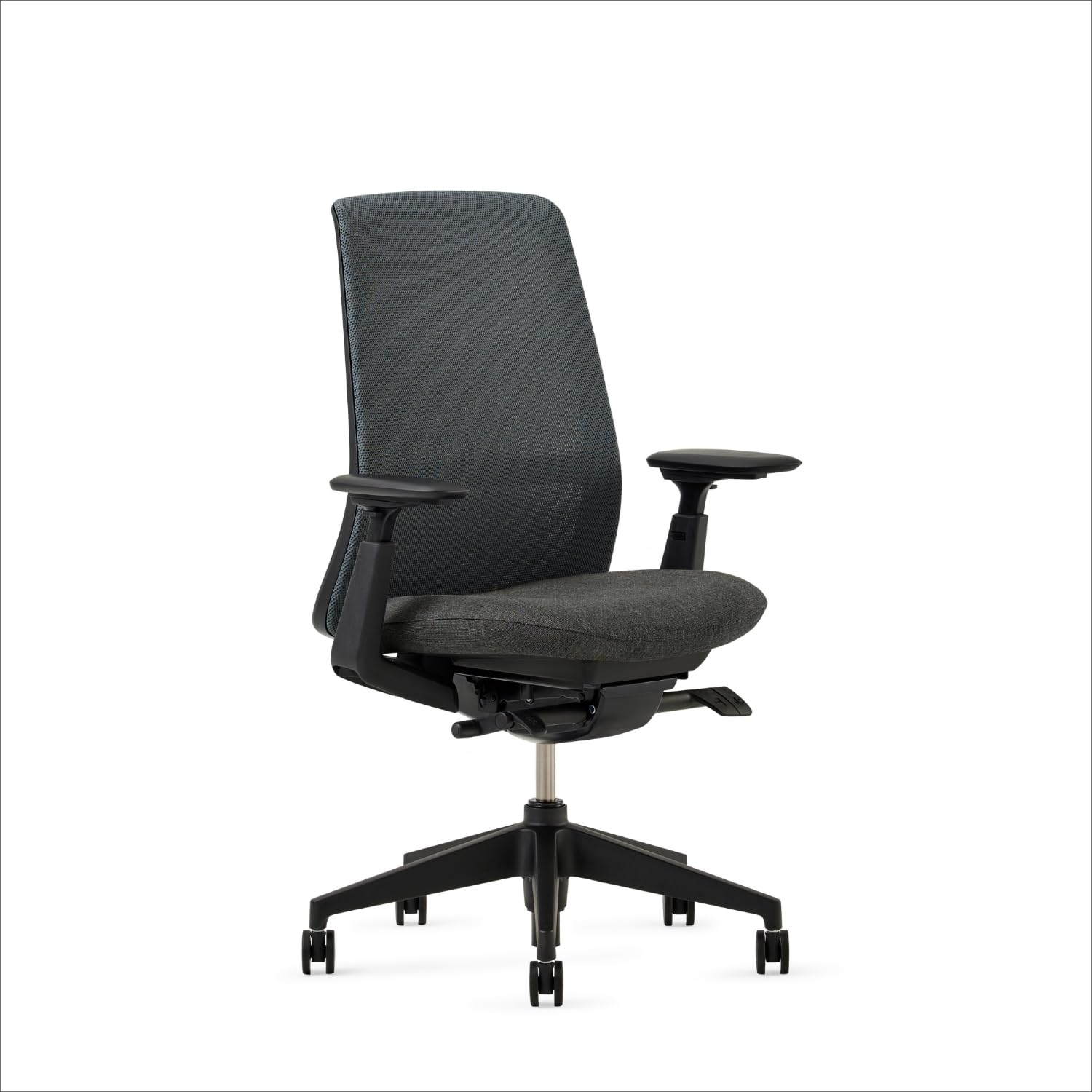 Haworth Soji Office Chair with Ergonomic Adjustments, Flexible Mesh Back (Charcoal)
