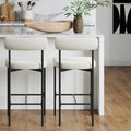 Nathan James Dahlia Counter Height Chair, Boucle Upholstered Modern Barstool with Back, Mid-Century Metal Legs and Padded Cushio