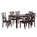 Benjara Rubber Wood Dining Set, Brown