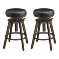 SONGMICS HOME Bar Stools, Set of 2, Steampunk Counter Stool for Kitchen, Adjustable Height and Swivel Padded Seat, Workbench Sto
