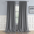 DUALIFE Gray Extra Long Curtains 108 Inch Length,Back Tab and Rod Pocket Thermal Insulated Blackout Curtains 52W x 108L, Grey, 2