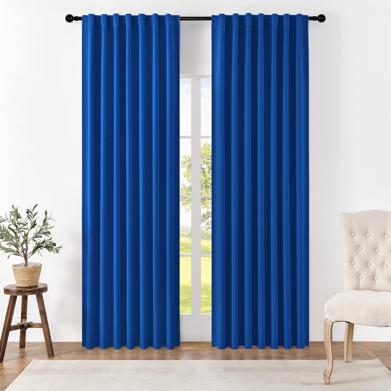 Joydeco Blackout Curtains 108 Inches Long, 108 Inch Curtains for Bedroom, Room Darkening Curtains & Drapes for Living Room Windo