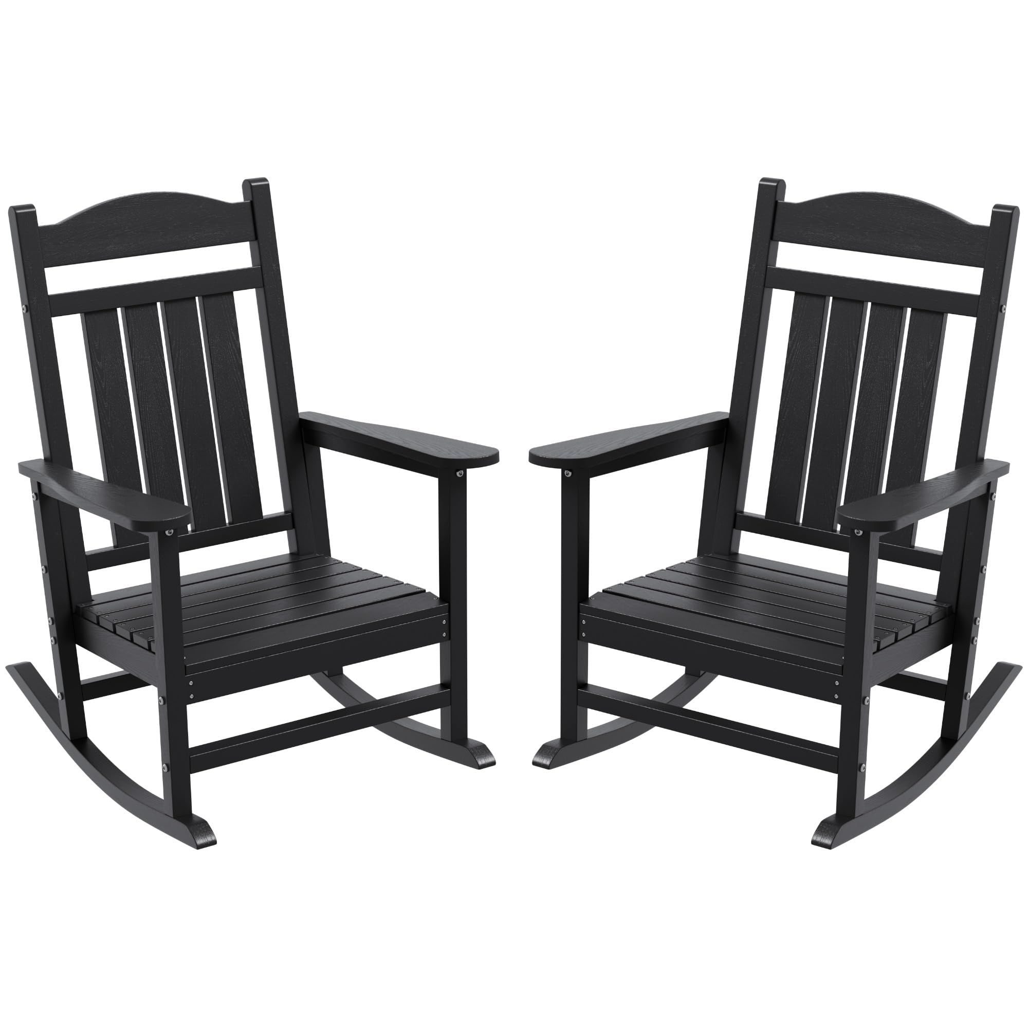 Greesum Rocking Chairs Outdoor, Set of 2 Heavy-Duty Patio Chair with 360lbs Capacity, All-Weather Resistant, Smooth Gliding Moti