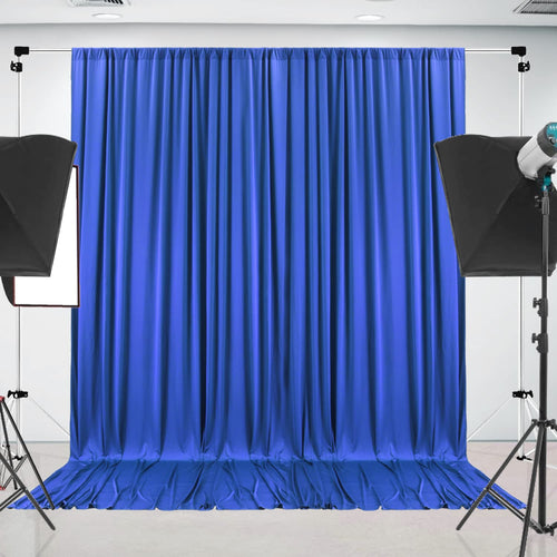 10 ft x 10 ft Royal Blue Wrinkle Free Backdrop Curtain Panels, Polyester Photography Backdrop Drapes, Wedding Party Home Decorat
