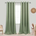 KOUFALL Green Curtains 108 Inches Long,Boho Room Darkening Thermal Blackout Drapes for Bedroom,2 Panel Set,Sage