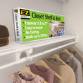 EZ Shelf - White Expandable 65.3    to 120    Closet Rod and Shelf - 200 lbs. Capacity - Quick - Install Closet Shelves for Clos