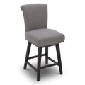 CHITA 26 Inch Counter Height Swivel Bar Stool, FSC Certified Modern Fabric Swivel Barstool Chair with Back, Flint Grey