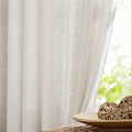 FMFUNCTEX Linen Semi Sheer Natural Curtains for Bedroom Living Room, Beige Curtain Panels 90 Inches Long Sheer Linen Textured Wi
