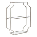 Kate and Laurel Ciel Glam Geometric Wall Shelf, 18 x 24, Silver, Decorative Shelves for Storage and Display