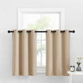 NICETOWN Window Tiers Curtains for Kitchen, Farmhouse Grommet Top Solid Light Block Insulated Energy Saving for Cafe Window/Offi