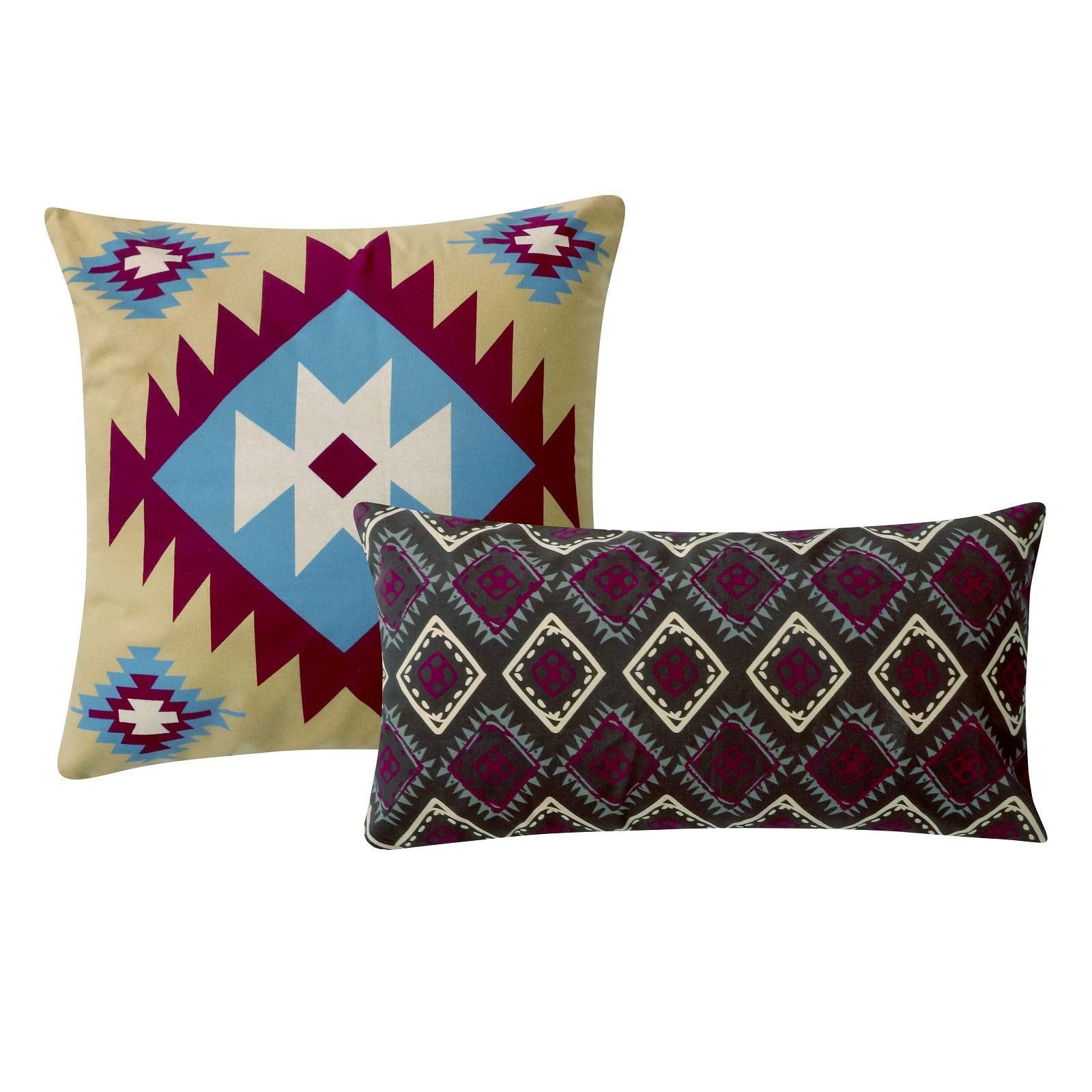Greenland Home Southwest Pillow Set, 2 Piece, 18x18 inches Plus 12x24 inches, Earth Tones