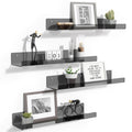 upsimples 4 Pack Acrylic Shelves for Wall Storage, 15 Floating Bookshelves for Kids, Display Shelf Organizer for Bathroom, Bedro