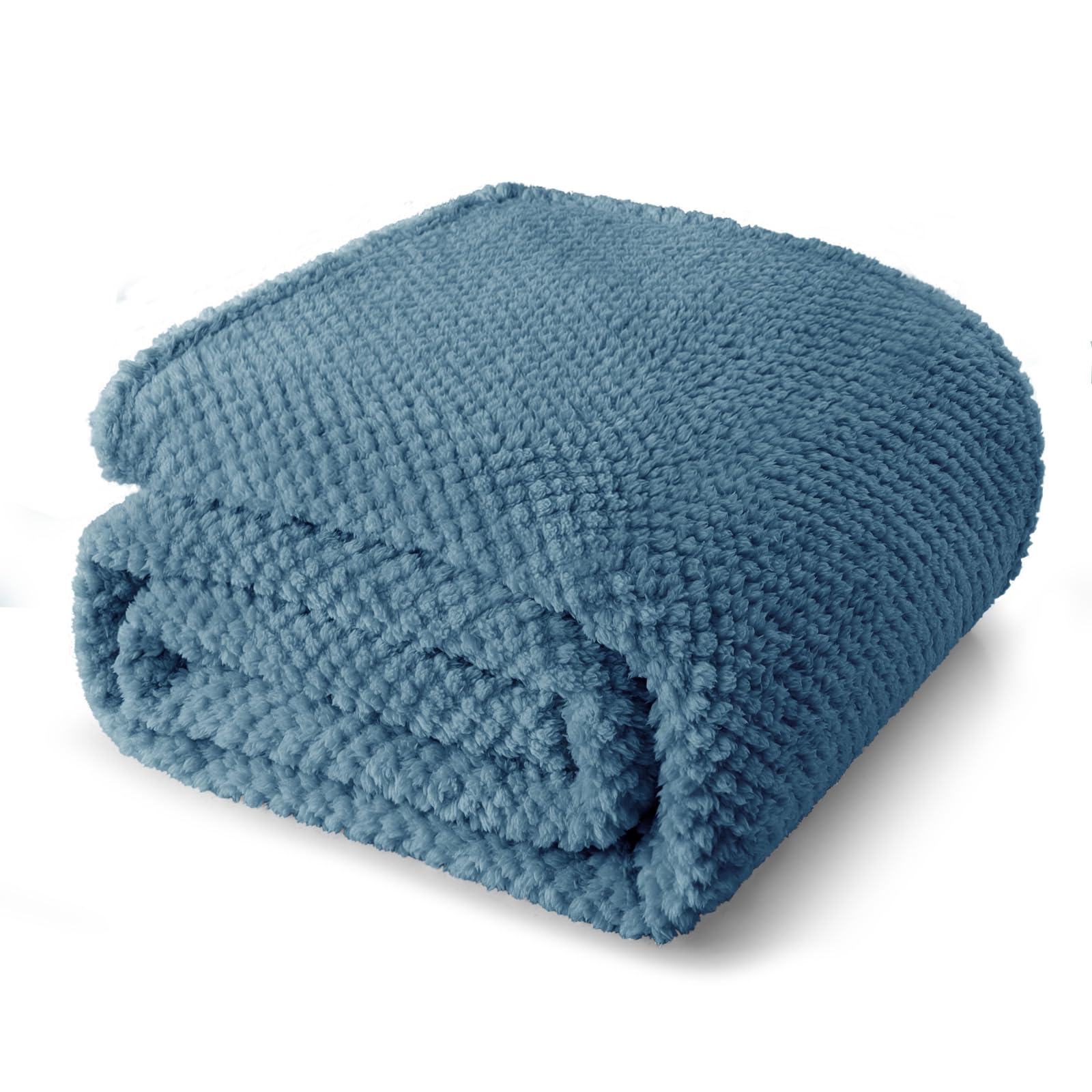 Whale Flotilla Twin Size Fuzzy Fleece Blanket, Fluffy Warm Soft Jacquard Bed Blankets for All Season, Lightweight and Cozy, 60x8