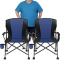 2 Pack Oversized Folding Camping Chair for Adults, Supports 450 LBS Camping Chairs, Heavy Duty Camping Chair with Side Pockets, 