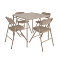 COSCO 5 Piece, Tan Folding Table and Chair Set.
