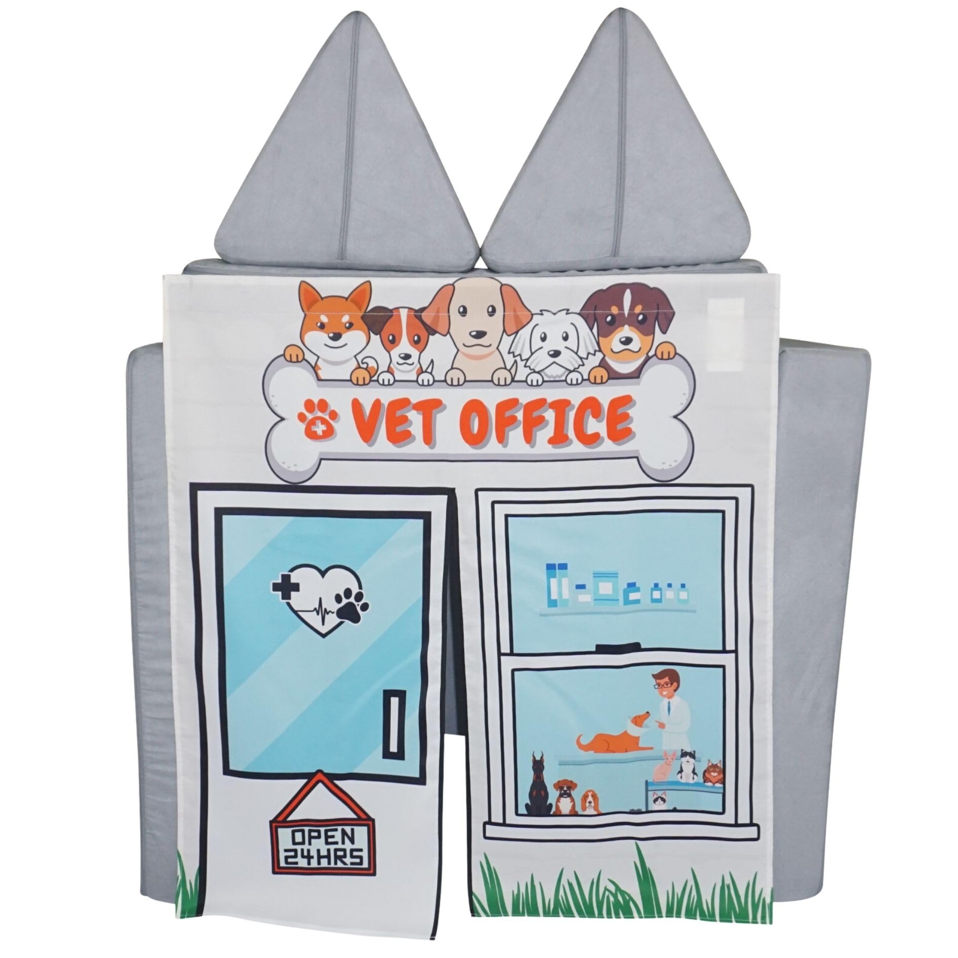 Couch Swag Play Panel for Childrens Foam Sofa Kids Couch (Vet Office)