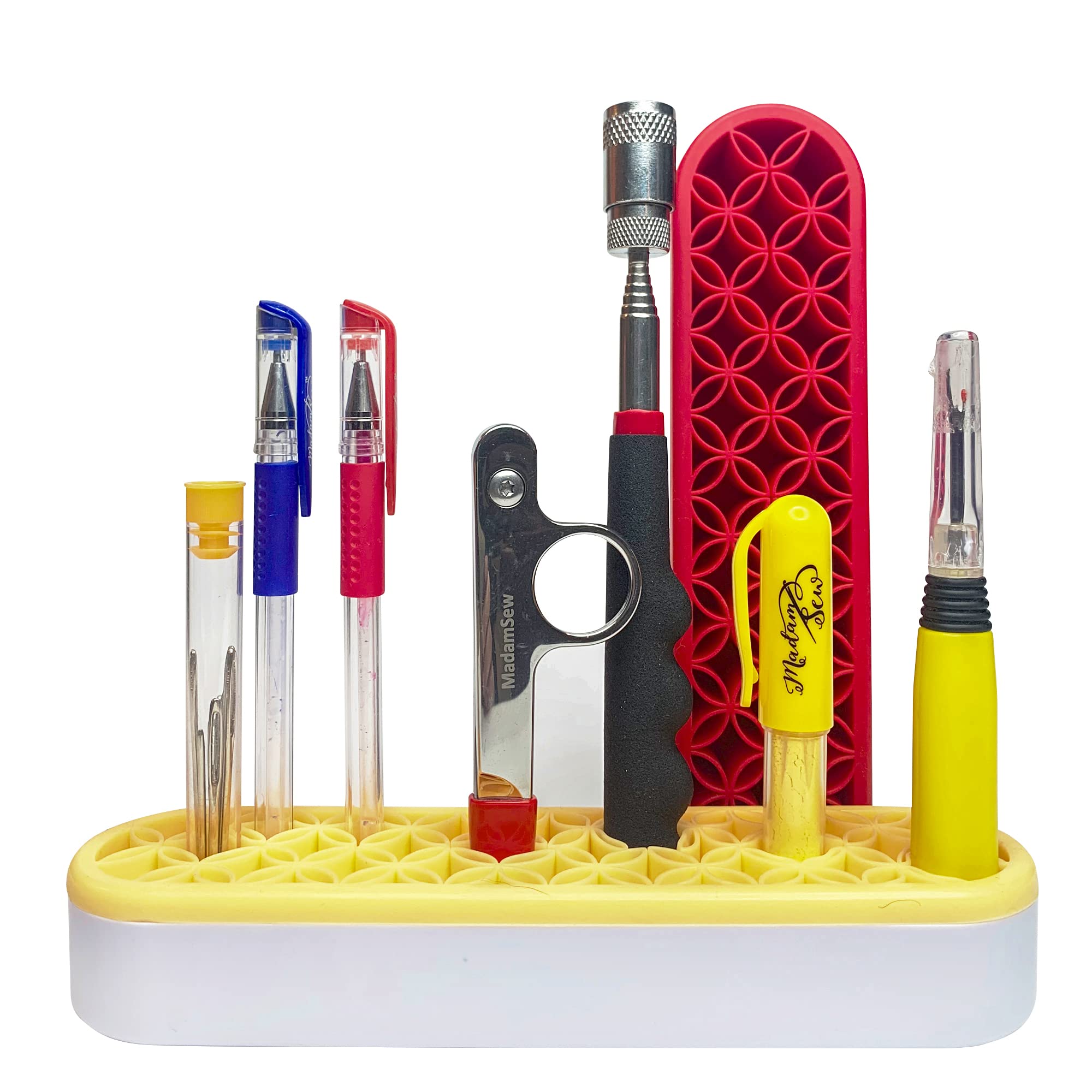 Madam Sew Upright Sewing Tools Caddy Desktop Organizer for Craft and Quilting Supplies Holds Scissors, Seam Rippers and Markers 