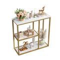 WOHOMO Console Table, Small Entryway Table with Storage Shelves 12 Narrow Sofa Table Modern Hallway Table for Living Room 31.5