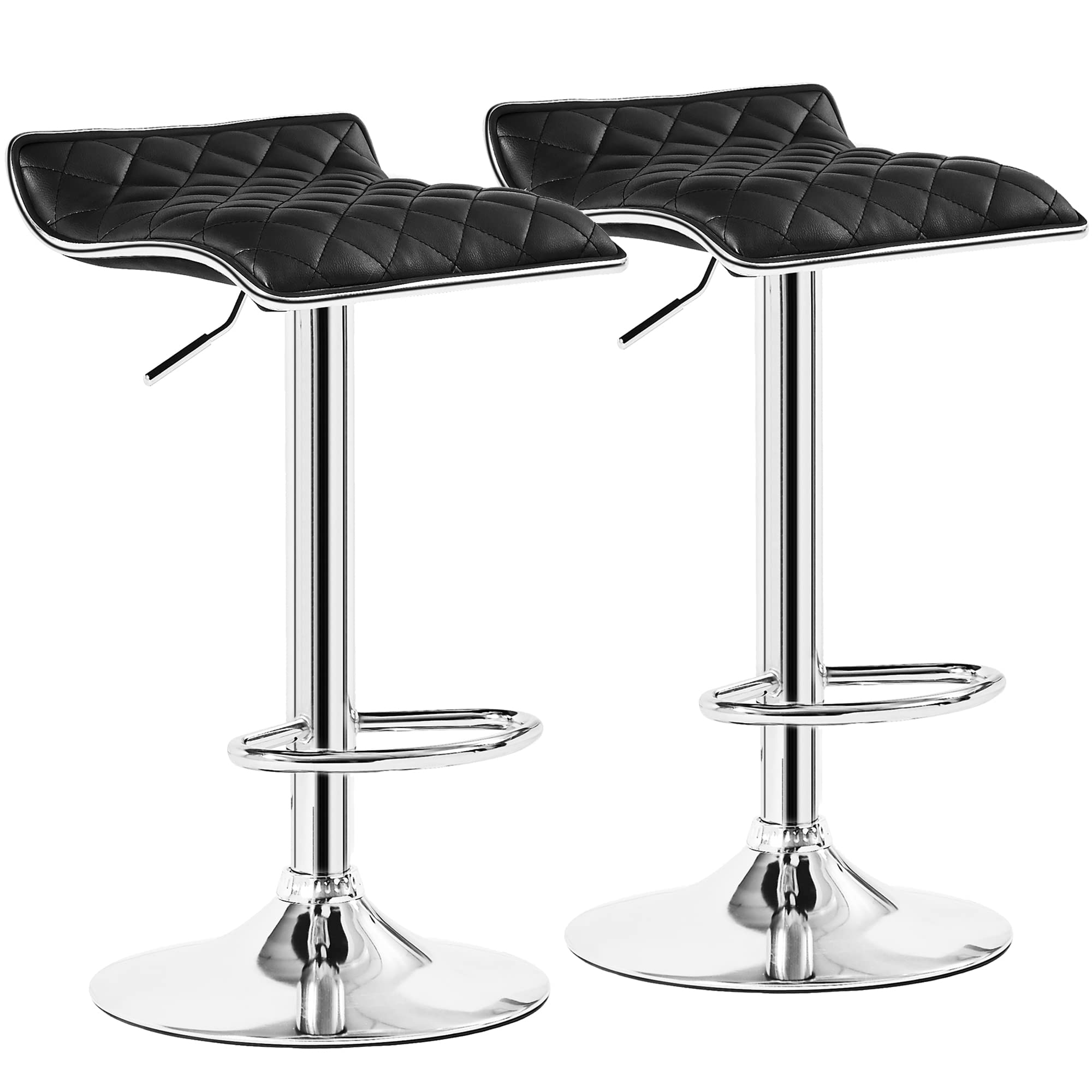 VECELO Adjustable Bar Stools Set of 2, Bar Height Stools for Kitchen Counter