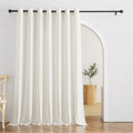 RYB HOME Semi Sheer Linen Textured Curtains for Large Windows Soft Light Airy Sheers for Patio Sliding Bedroom Dining Area Glass