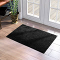 HOMEIDEAS Door Mats Indoor, 17x29 Super Absorbent Non Slip Rugs for Entryway, Front Back Welcome Doormat Dirt Trapper (Black)