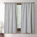 Faux Linen Kitchen Curtains 45 Inch Length Cafe Curtain Tiers for Living Room Basement Bathroom Windows Country Rustic Small Sho