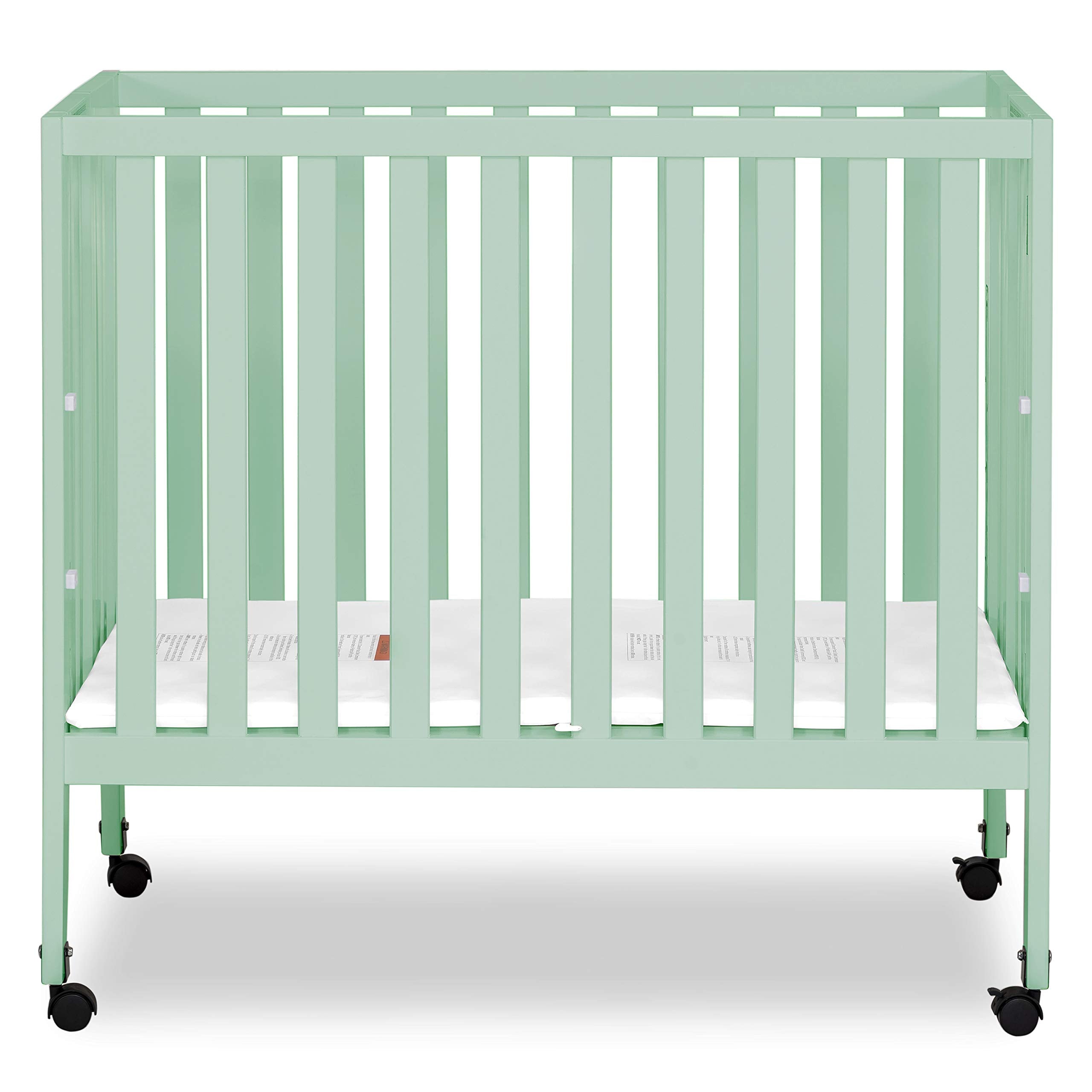 Dream On Me Jett Non-Full Size Folding Convertible Crib, Lightweight Portable Crib, Three Adjustable Mattress Height Settings, E
