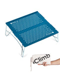 iClimb Mini Solo Folding Table Ultralight Compact for Backpacking Camping Hiking Beach Picnic (Blue - Mini)