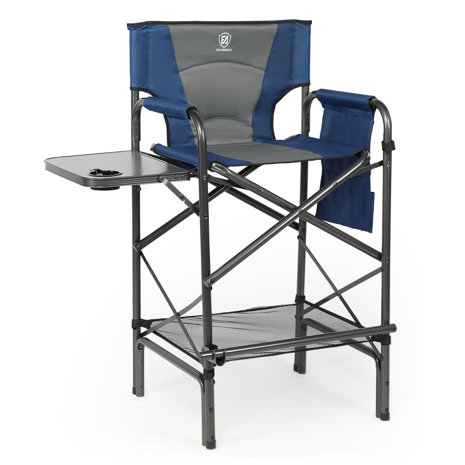EVER ADVANCED Tall Folding Chair 30.7 Seat Height Directors Chair High Foldable Bar Stool for Makeup Artist Face Painting with S