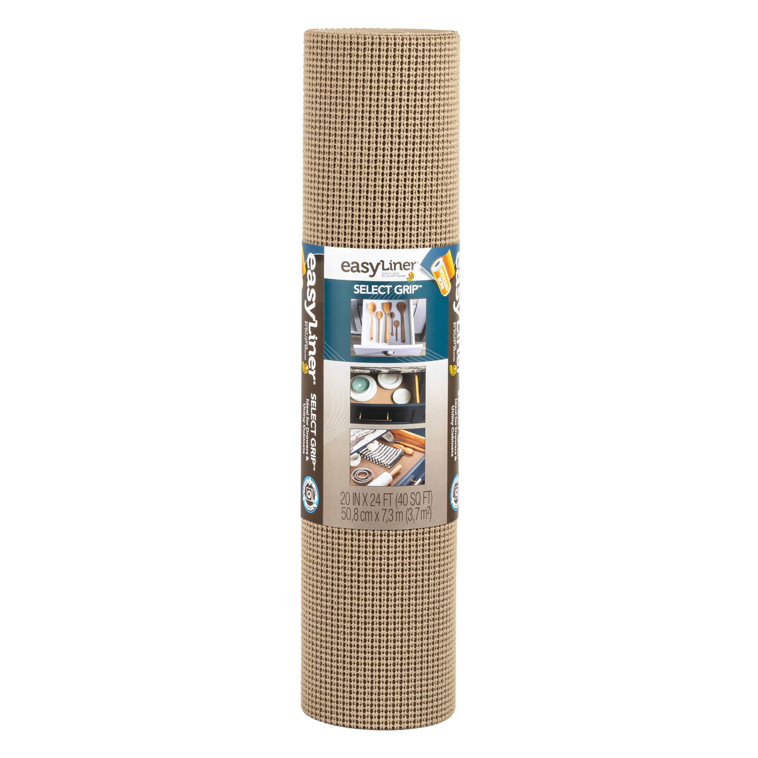 EasyLiner Select Grip Shelf Liner for Drawers & Cabinets - Easy to Install & Cut to Fit - Non Slip Non Adhesive Grip Shelf Liner