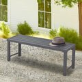 Seekverse 46 Outdoor Metal Backless Bench, All-Weather Patio Garden Bench for Backyard, Porch, or Lawn, Durable Steel Bench for 