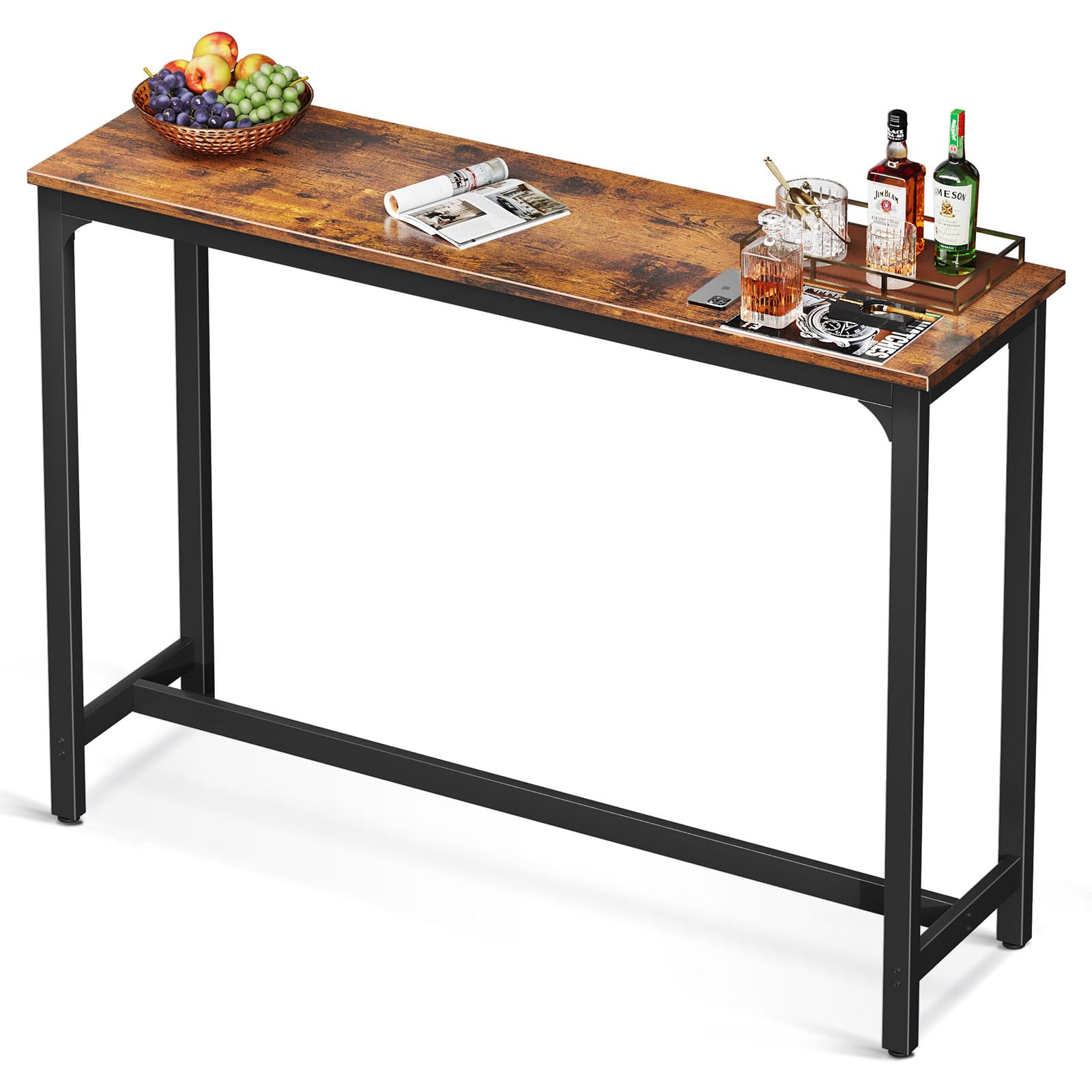 ODK 55 Inch Bar Table, Bar Height Pub Table, Counter Height Bar Table, Rectangular High Top Kitchen & Dining Counter Tables with