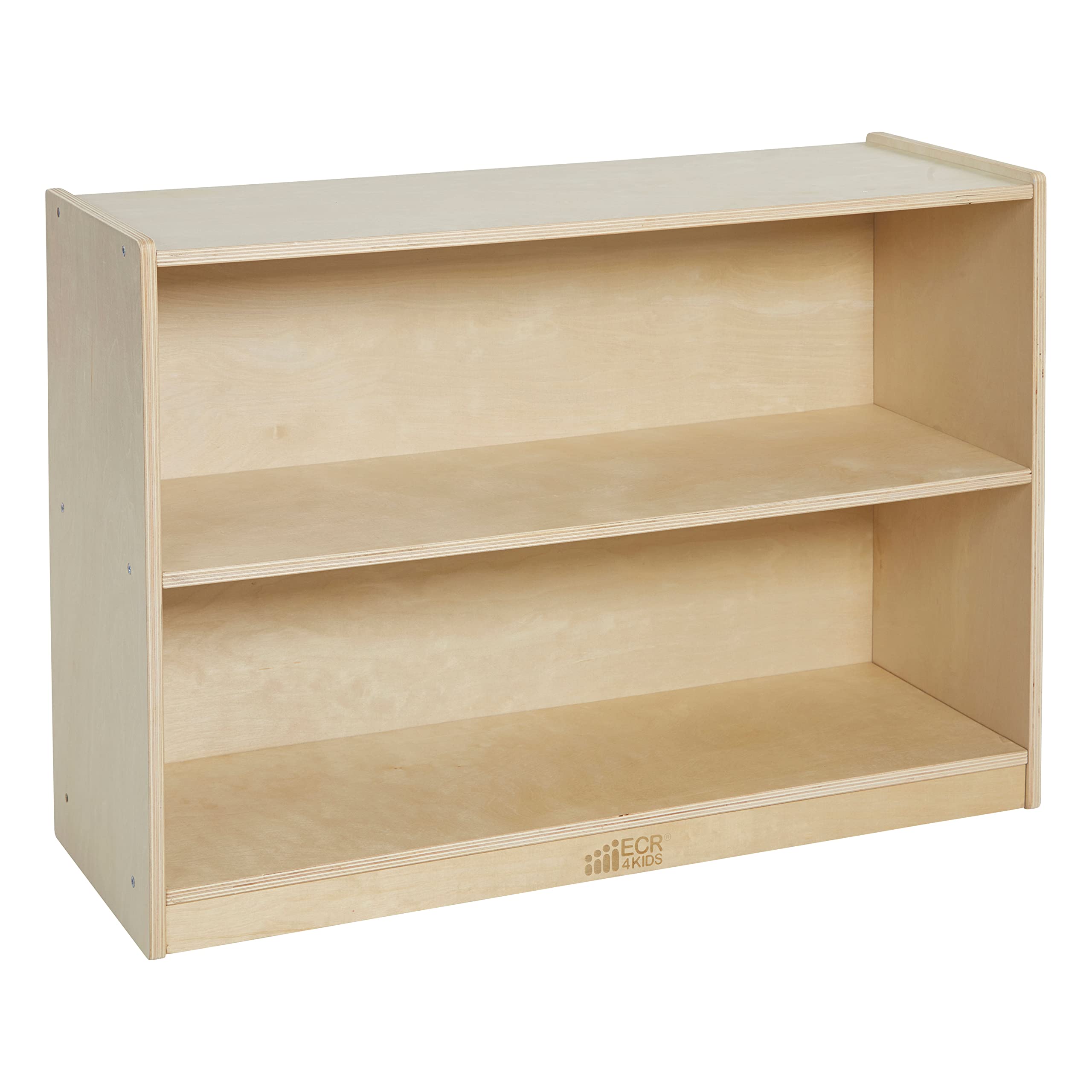 ECR4Kids 2-Shelf Mobile Storage Cabinet, Classroom Furniture, Natural