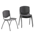 Flash Furniture HERCULES -5 Pack 880 lb. Capacity Gray Plastic Stack Chair | Comfortable Seating with Durable Design