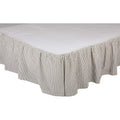 VHC Brands Hatteras Seersucker Ticking Striped Cotton Americana Split Corners Gathered Queen Bed Skirt, 60x80x16, Denim Blue
