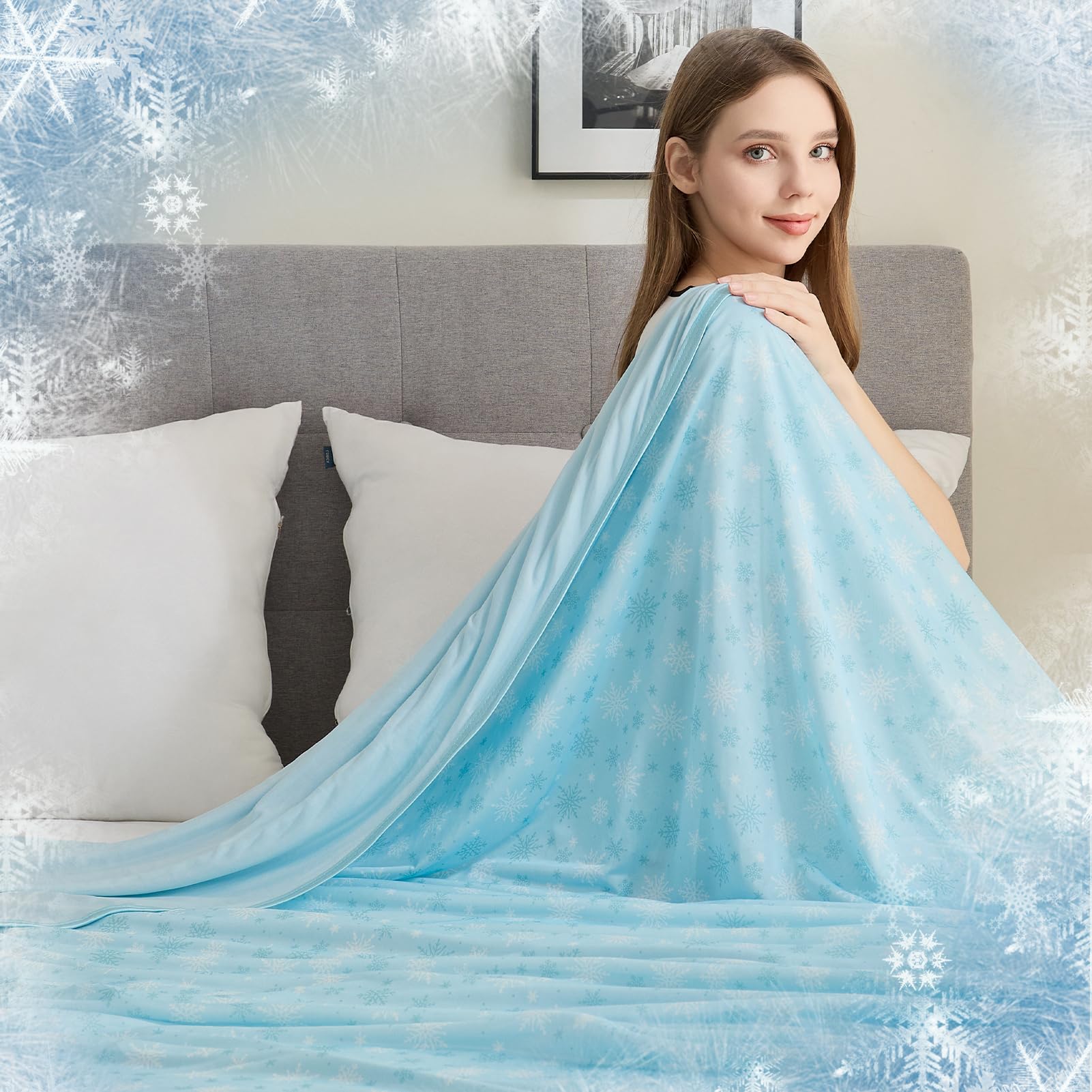 OIGAE Cooling Blanket with Double Sided Cold Effect Bed Throw for Hot Sleepers Night Sweats,Japanese Q-Max 0.5 MICA Cooling Fibe