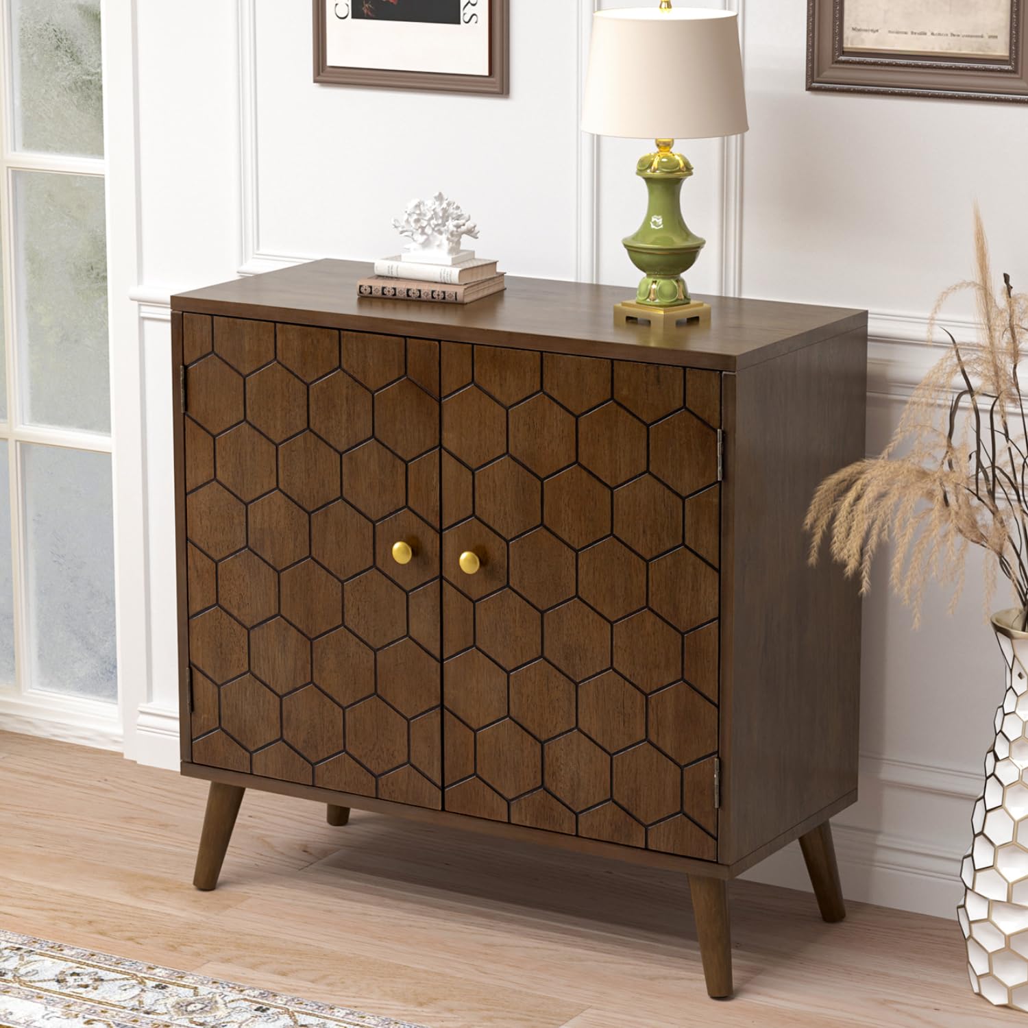 COSIEST 32 Storage Sideboard with Doors, Adjustable Shelf, Decorative Modern Accent Furniture for Living Room, Entryway, Kitchen