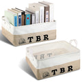 Marsui 2 Pcs Book Lover Gifts Tbr Book Storage Basket to Be Read List Storage Bin Bookish Accessories Bookworm Gift for Student 