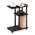 Furinno Turn-N-Tube C-Shape Sofa Side Table, Espresso/Black, Plastic Pole Without Caster
