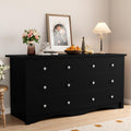 Shahoo Wood Dresser for Bedroom, Wide Chest of Drawers with 6 Drawers,Storage Tower Unit, Modern Closet Store Organizer for Livi