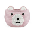 PandaEar Cotton Rope Baby Basket, Baby Gift Basket Nursery Laundry Organizer with Cute Bear Design for Storage Infant Newborn Es