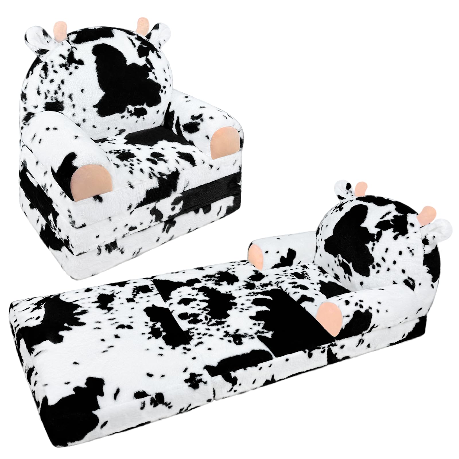 QIUODO Toddler Chair Plush with Removable Cover, Kids Sofa Bed to Lounger, Comfy Kids Couch for Kids Over 18 Months, Toddler Rec