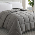 cosybay Down Alternative comforter (Dark grey, Full) - All Season Soft Quilted Full Size Bed comforter - Duvet Insert with corne