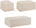 Crosley Furniture Patio Furniture Covers, Waterproof 3-Piece Cover Set for Outdoor Chair, Loveseat, Table, Tan